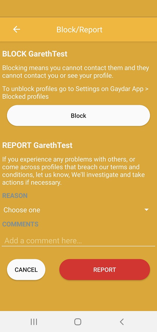 Block Report user
